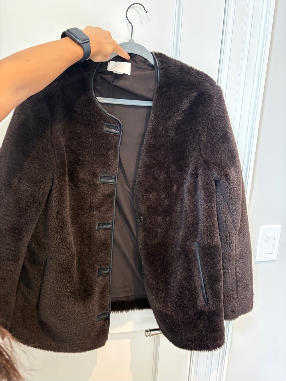 H&M Dark Brown Faux Fur Teddy Jacket